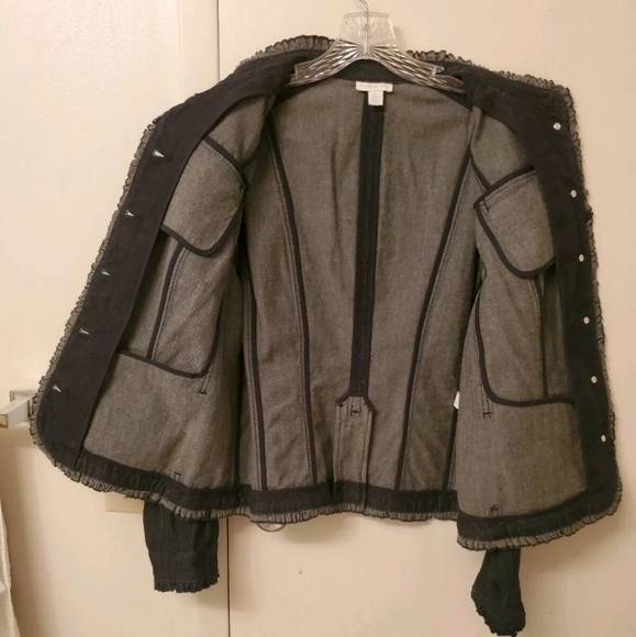 Woman's Charter Club Button Down Large Denim Coat - Picture 8 of 8